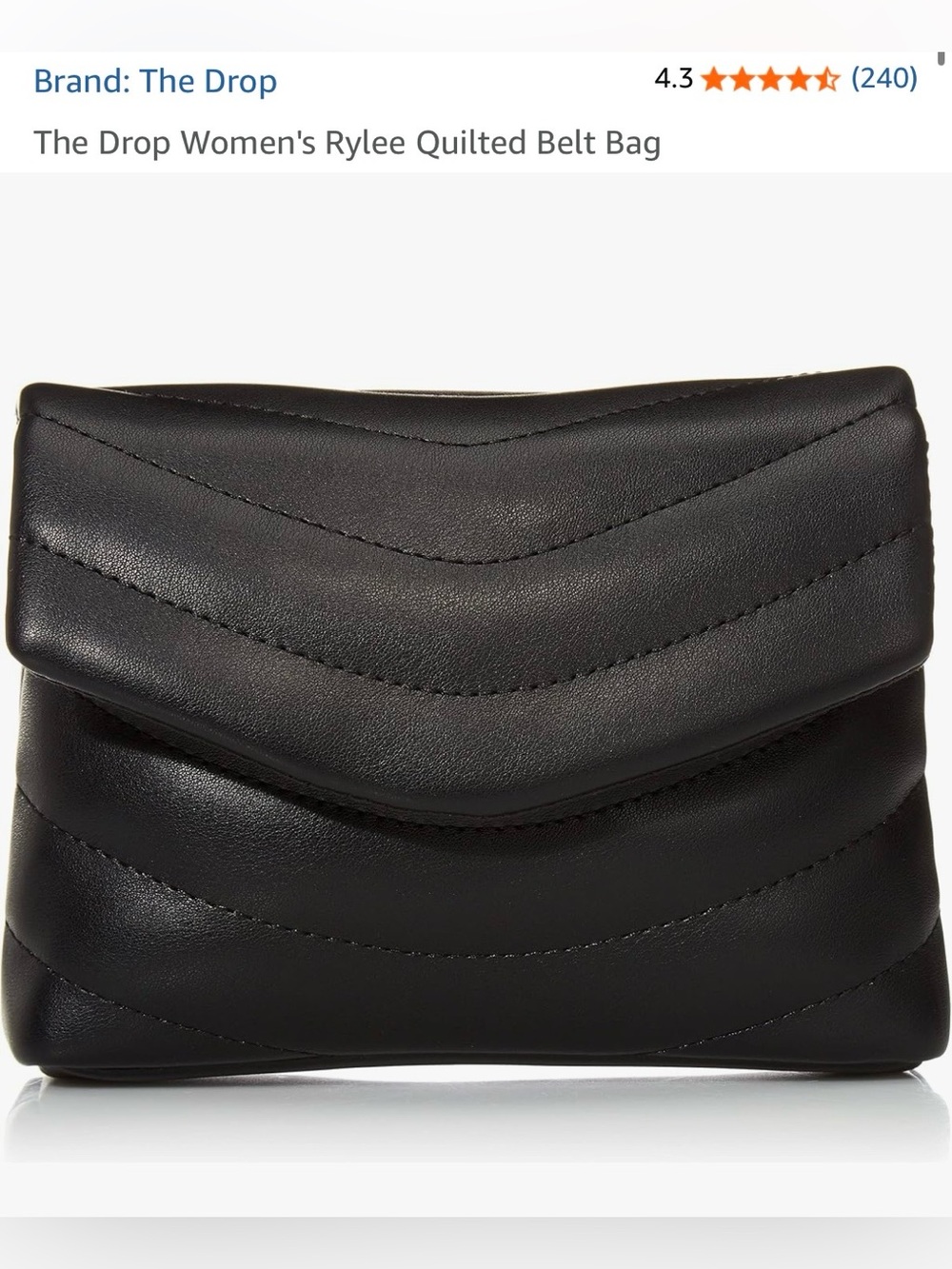 The Drop Rylee Quilted Mini Belt Bag in Black NWT #Lux-P